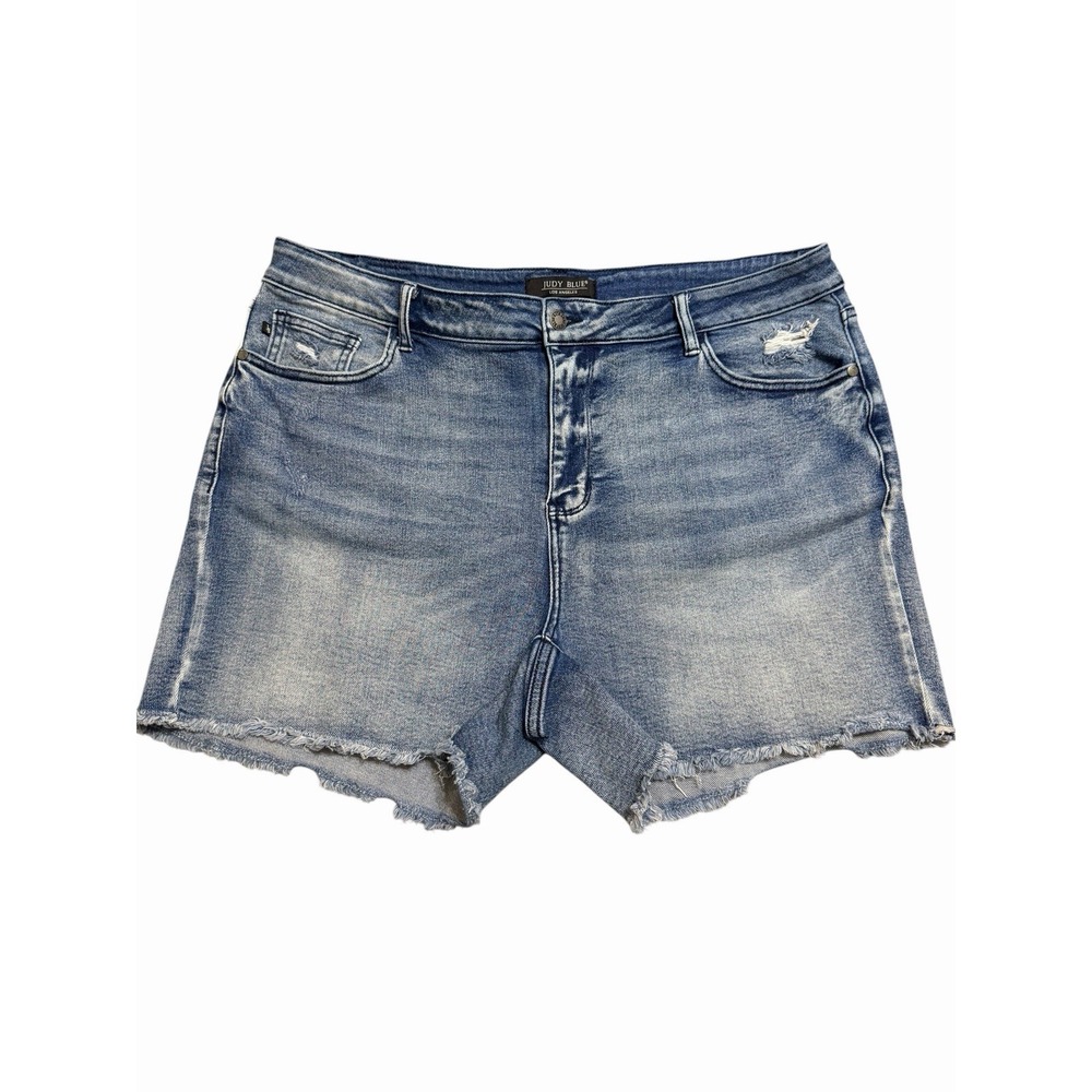 Judy Blue Shorts Womens 3X Plus High Rise Cut Off Raw Frayed Hem Stretch #H7-1
